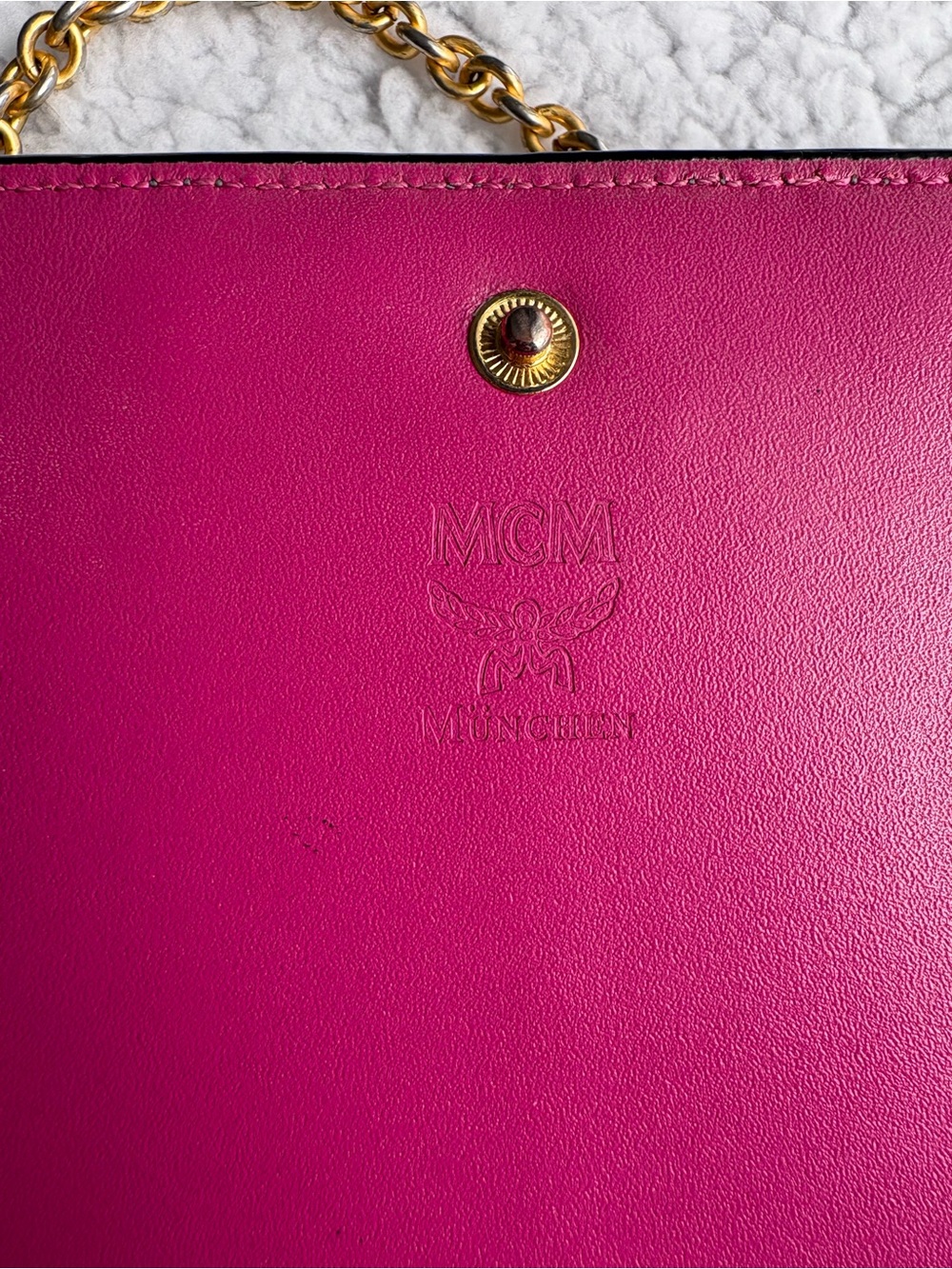 MCM Mina Crossbody/wallet on chain in black/dark gray Saffiano leather BowAccent - Picture 9 of 16